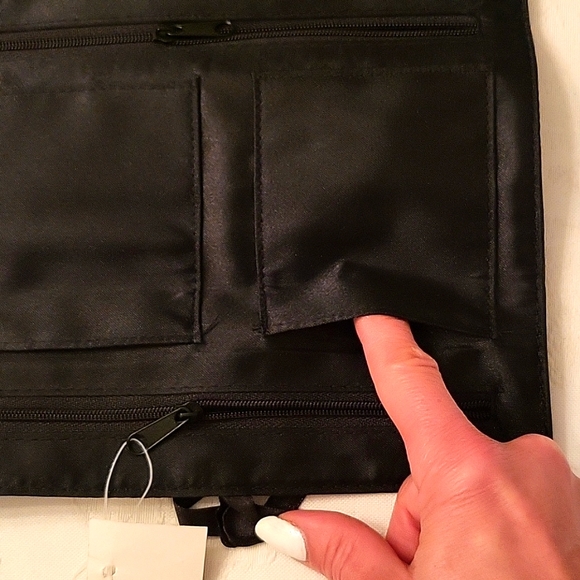 NEW Faux Leather Jewelry Wrap/Travel Case! Black with Silver K Monogram - Picture 8 of 10